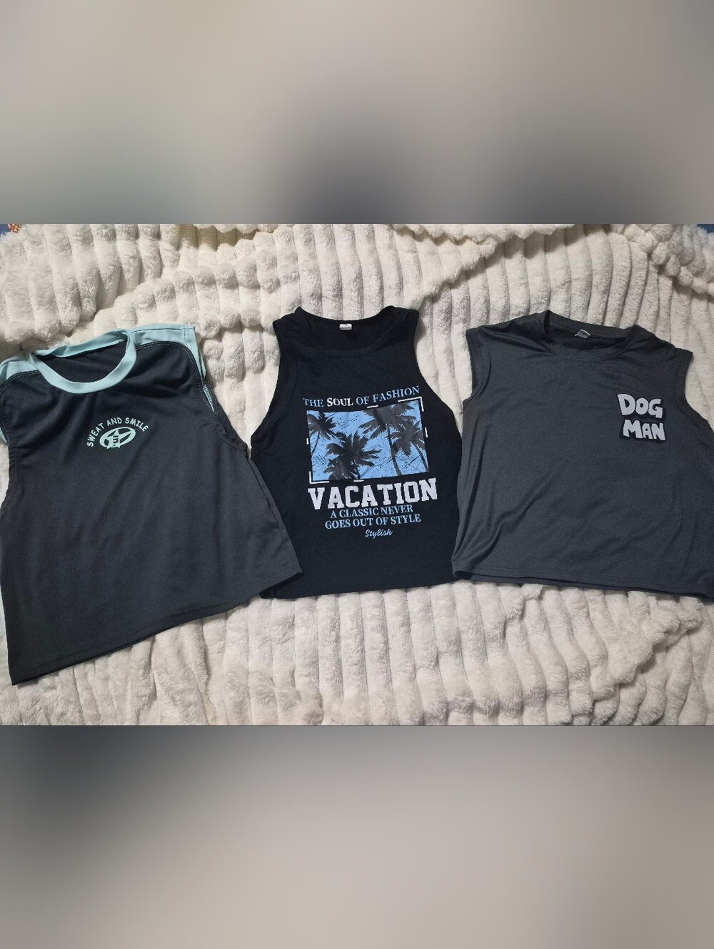 (3) Bundle Tank Top Sleeveless Muscle Graphic Shirts SZ. 9Y